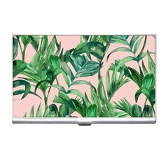 Green Leaves On Pink Business Card Holder by goljakoff