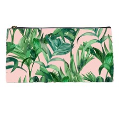 Green Leaves On Pink Pencil Case