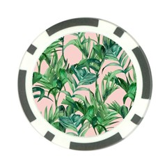 Green Leaves On Pink Poker Chip Card Guard (10 Pack) by goljakoff