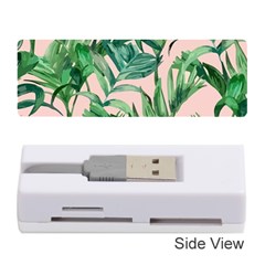 Green Leaves On Pink Memory Card Reader (stick) by goljakoff