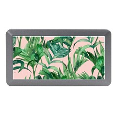 Green Leaves On Pink Memory Card Reader (mini) by goljakoff