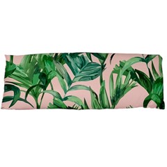 Green Leaves On Pink Body Pillow Case (dakimakura)