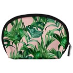 Green leaves on pink Accessory Pouch (Large) Back