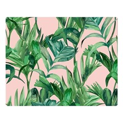 Green Leaves On Pink Double Sided Flano Blanket (large)  by goljakoff