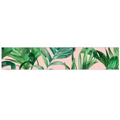 Green Leaves On Pink Large Flano Scarf  by goljakoff