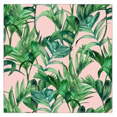 Green Leaves On Pink Large Satin Scarf (square) by goljakoff