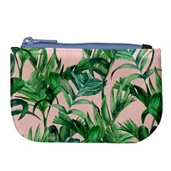 Green Leaves On Pink Large Coin Purse by goljakoff