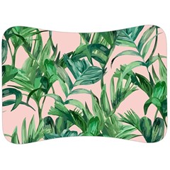 Green Leaves On Pink Velour Seat Head Rest Cushion by goljakoff