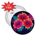 Neon flowers 2.25  Buttons (10 pack)  Front