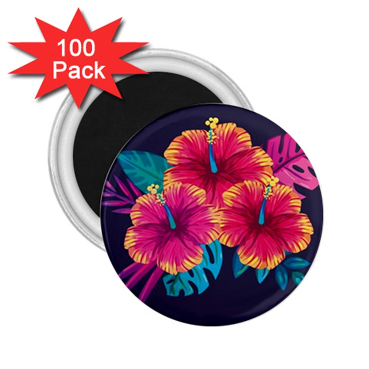 Neon flowers 2.25  Magnets (100 pack) 