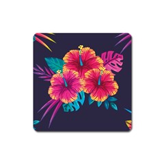 Neon Flowers Square Magnet by goljakoff