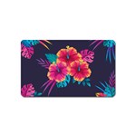 Neon flowers Magnet (Name Card) Front