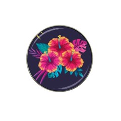 Neon Flowers Hat Clip Ball Marker (4 Pack) by goljakoff