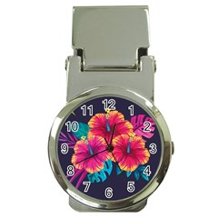 Neon Flowers Money Clip Watches by goljakoff