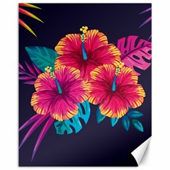 Neon Flowers Canvas 11  X 14  by goljakoff