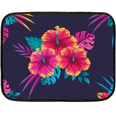 Neon Flowers Fleece Blanket (mini) by goljakoff