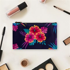 Neon Flowers Cosmetic Bag (small) by goljakoff