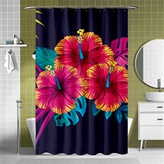 Neon Flowers Shower Curtain 48  X 72  (small)  by goljakoff