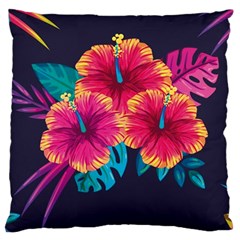 Neon Flowers Large Cushion Case (two Sides)