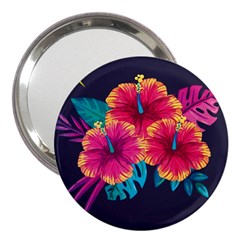 Neon Flowers 3  Handbag Mirrors by goljakoff