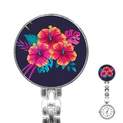 Neon Flowers Stainless Steel Nurses Watch by goljakoff