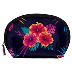 Neon Flowers Accessory Pouch (large) by goljakoff