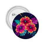 Neon flowers 2.25  Buttons Front