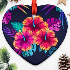 Neon Flowers Ornament (heart) by goljakoff