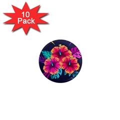 Neon Flowers 1  Mini Magnet (10 Pack)  by goljakoff