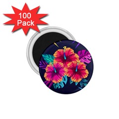 Neon Flowers 1 75  Magnets (100 Pack)  by goljakoff