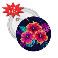 Neon Flowers 2 25  Buttons (10 Pack)  by goljakoff