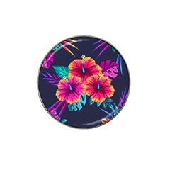 Neon Flowers Hat Clip Ball Marker (4 Pack) by goljakoff