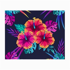 Neon Flowers Small Glasses Cloth by goljakoff