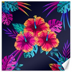 Neon Flowers Canvas 16  X 16  by goljakoff