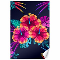 Neon Flowers Canvas 20  X 30  by goljakoff