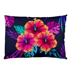 Neon Flowers Pillow Case by goljakoff