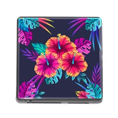 Neon Flowers Memory Card Reader (square 5 Slot) by goljakoff