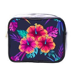 Neon Flowers Mini Toiletries Bag (one Side) by goljakoff