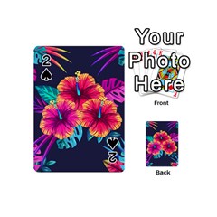 Neon Flowers Playing Cards 54 Designs (mini) by goljakoff