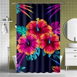 Neon flowers Shower Curtain 48  x 72  (Small)  Curtain(48  X 72 ) - 42.18 x64.8  Curtain(48  X 72 )