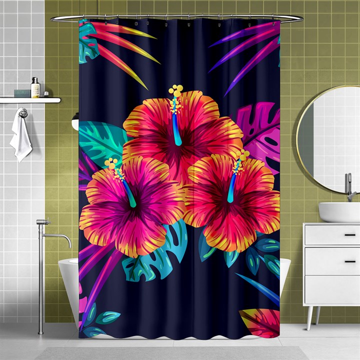 Neon flowers Shower Curtain 48  x 72  (Small) 