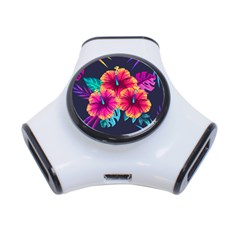 Neon Flowers 3-port Usb Hub by goljakoff