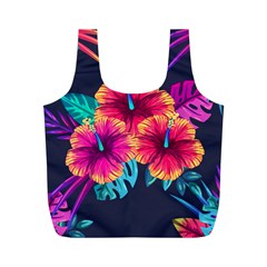 Neon Flowers Full Print Recycle Bag (m) by goljakoff