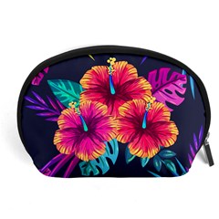 Neon Flowers Accessory Pouch (large) by goljakoff