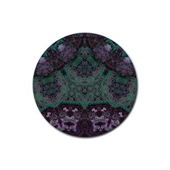 Mandala Corset Rubber Round Coaster (4 Pack)  by MRNStudios