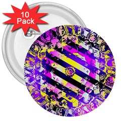 Pop Punk Mandala 3  Buttons (10 Pack)  by MRNStudios