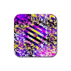 Pop Punk Mandala Rubber Coaster (square)  by MRNStudios