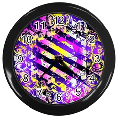 Pop Punk Mandala Wall Clock (black) by MRNStudios