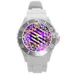 Pop Punk Mandala Round Plastic Sport Watch (L) Front