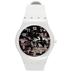 Dark Spring Round Plastic Sport Watch (m) by MRNStudios